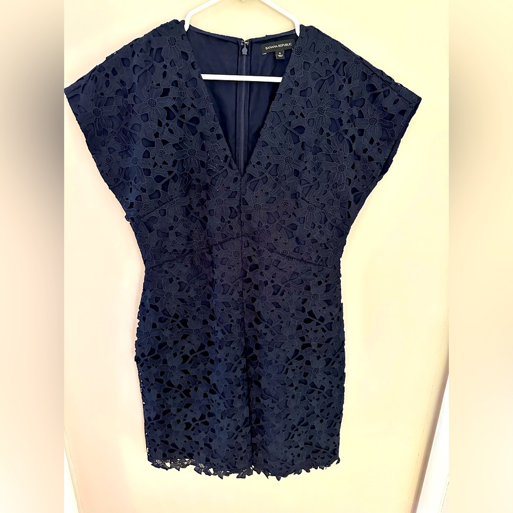 COPY - Beautiful Navy Blue dress by Banana Republic.